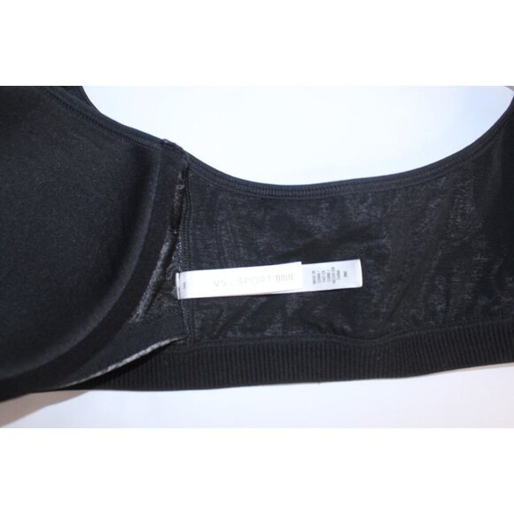 VSX Victoria's Secret Sport Bra 38C Black Heather Zipper Front Padded Underwire - Picture 8 of 13